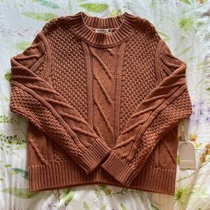 NWT Jackson Rowe 100% Cotton Rust Orange Sweater